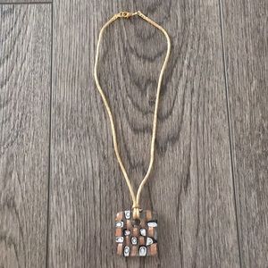 Hand painted glass pendant necklace